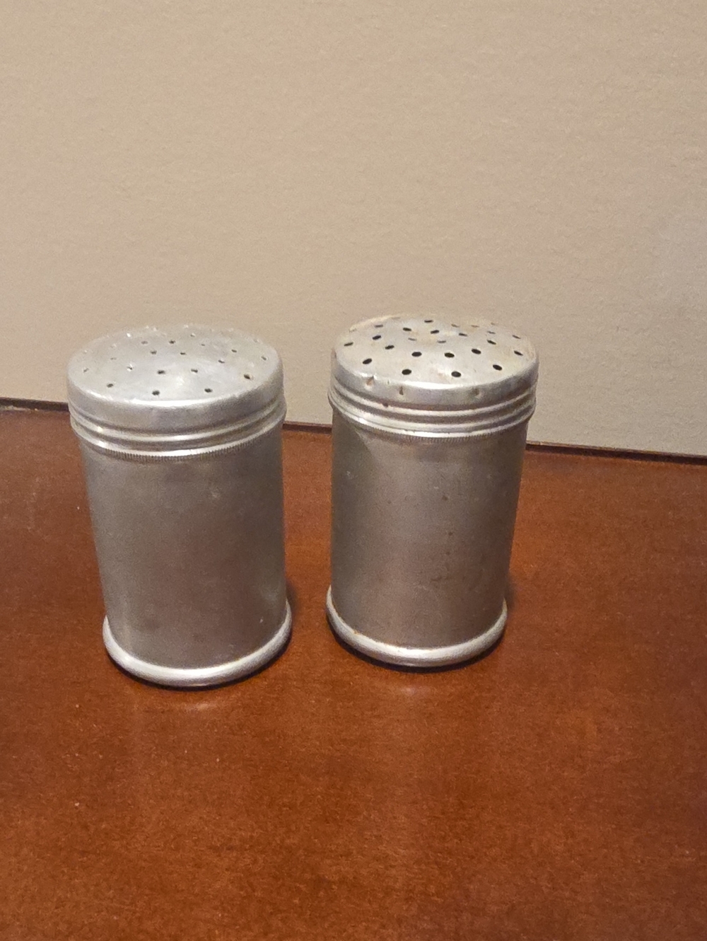 Vintage Aluminum Salt and Pepper Shakers